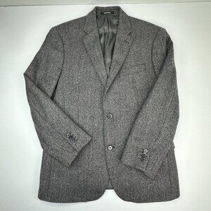 Lauren Ralph Lauren Men’s Gray‎ Herringbone Wool Black Label Vintage Coat 40S